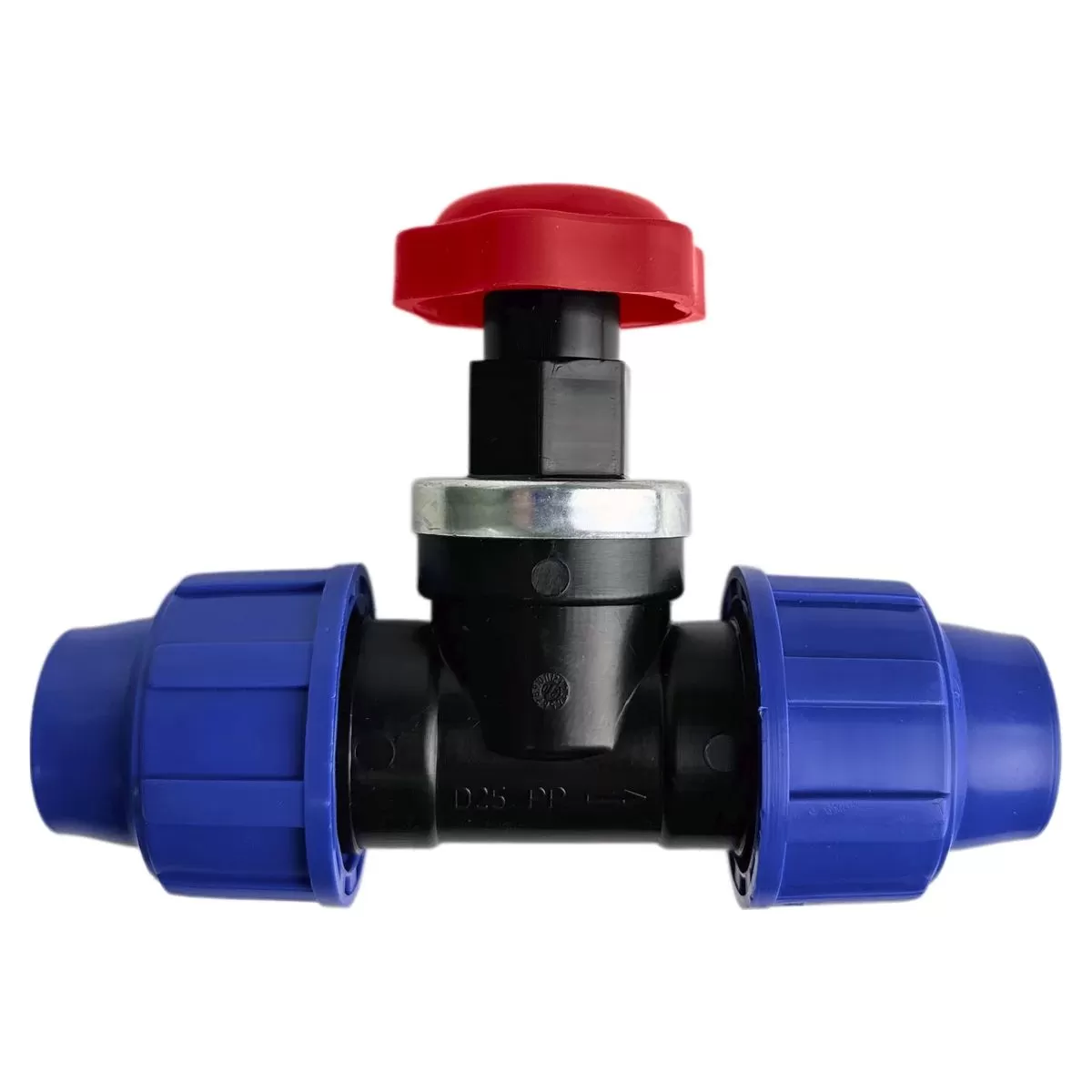 Кран пластиковый компрессионный ПНД 25 x 25 PN16 POLIEXT фото