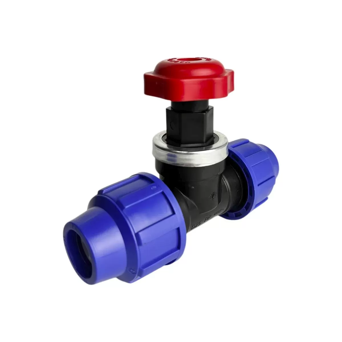 Кран пластиковый компрессионный ПНД 25 x 25 PN16 POLIEXT фото